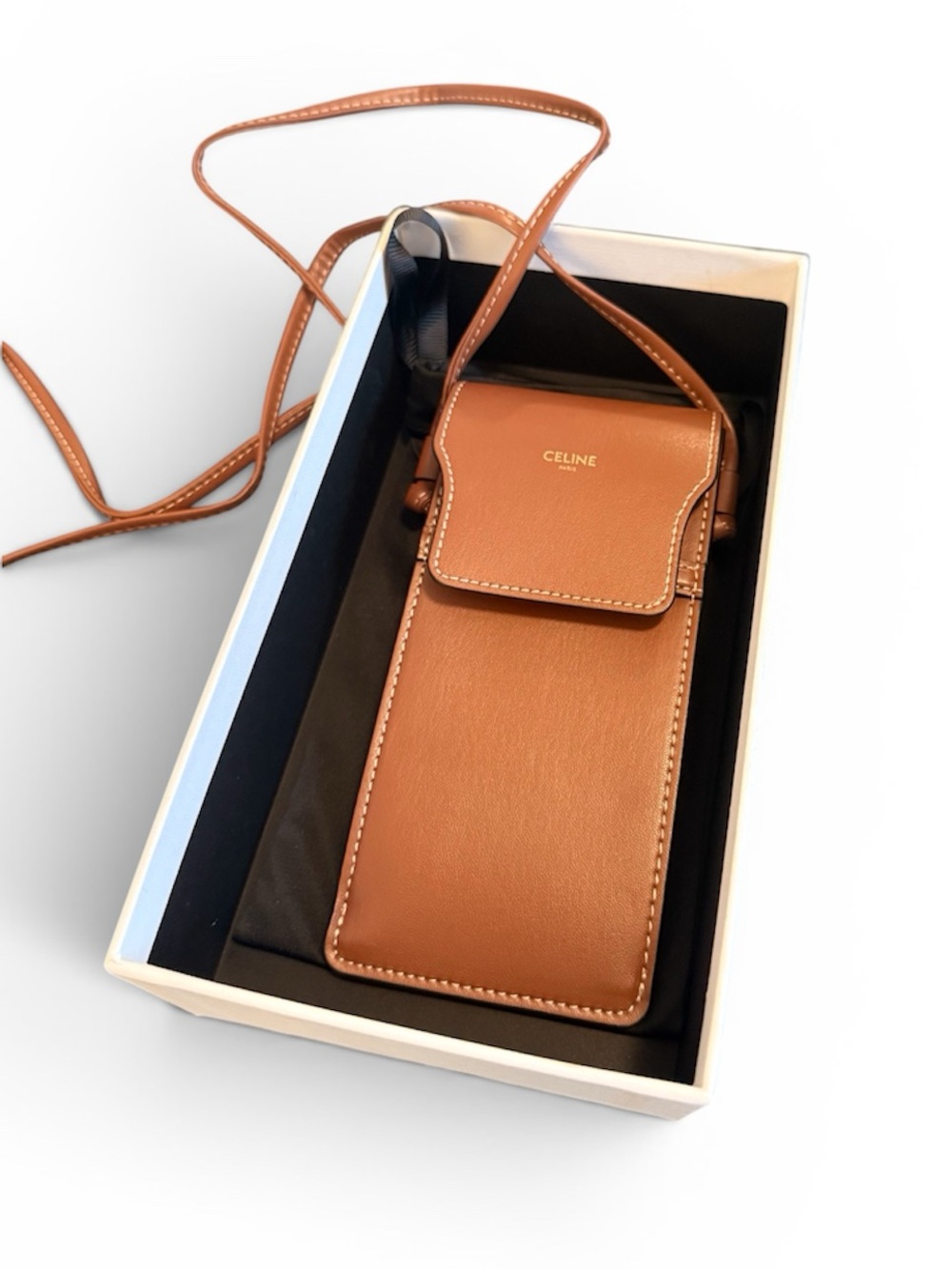 100% Authentic Brown Celine Leather Sunglasses Case Bag